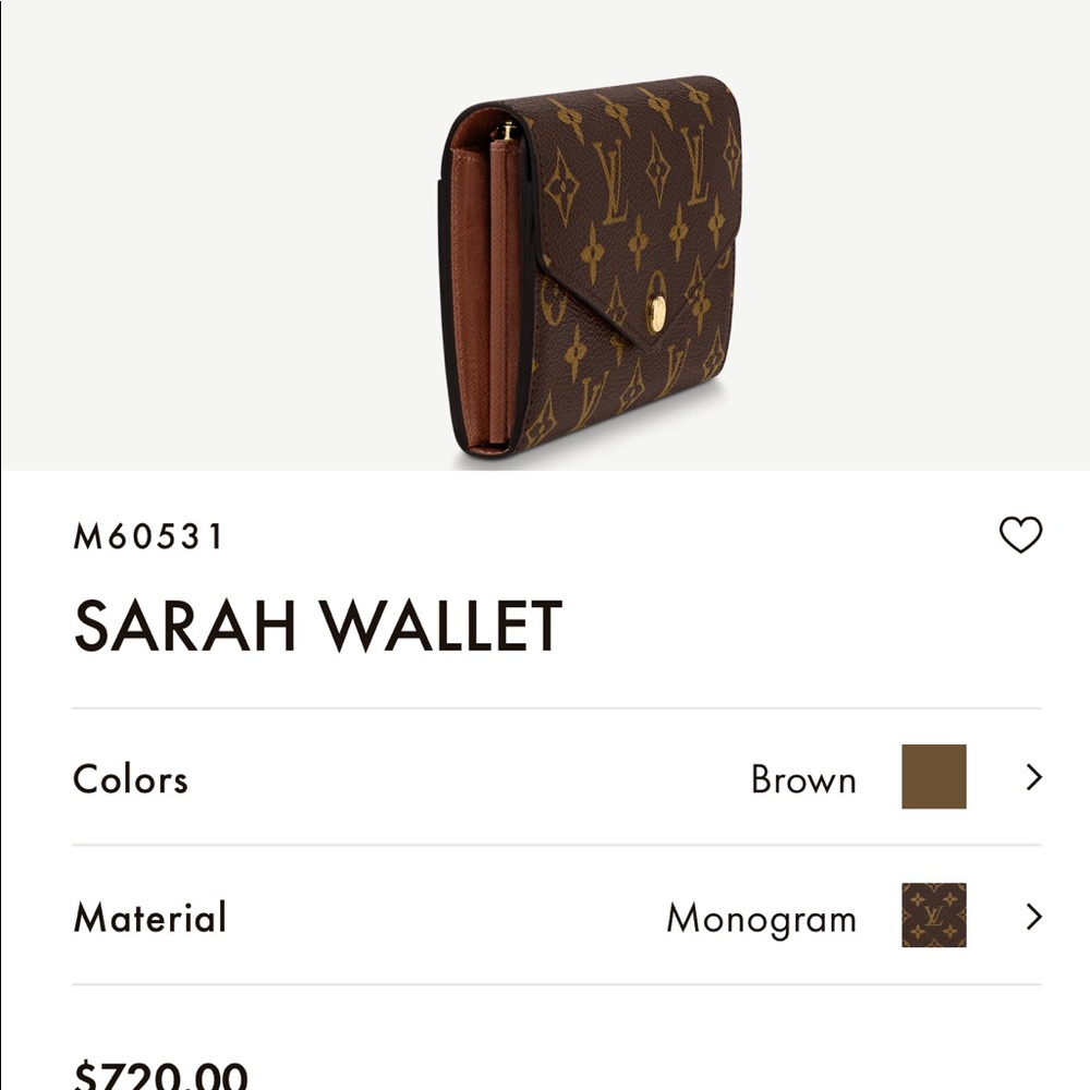 Louis Vuitton Sarah Wallet New Never used still in box.